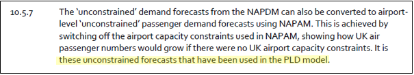 Another change is the introduction of DfT 2013 Aviation Forecast data to the model. HS2 use unconstrained growth data, assuming flights grow without airport capacity restrictions. They assume fares will cap demand as necessary, but elsewhere assume a fall in airfares.
