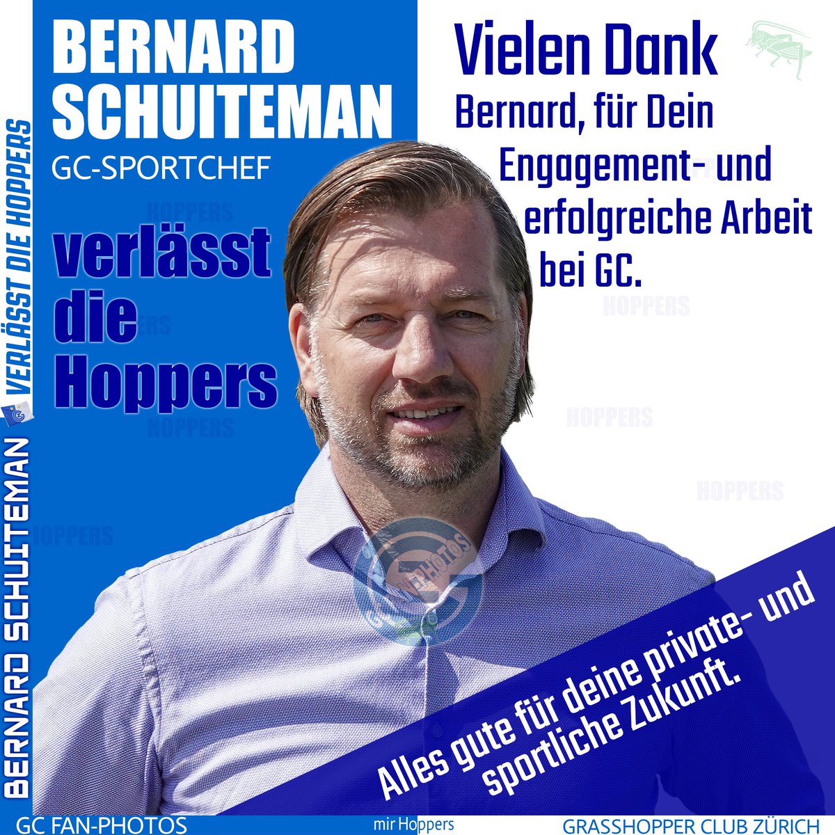 GCHoppersPhotos's tweet photo. Mit Bernard Schuiteman verlässt eine Person GC, die an der aktuell rosigen Tabellensituation tatkräftig mitverantwortlich ist.
DANKE Bernard  !
ALLES GUTE !
@gc_zuerich @SchuitemanB #bernardschuiteman 
#gc #gcz #grasshopper #grasshoppers #mirhoppers #zuerich #fussball https://t.co/jMSET2xsdI