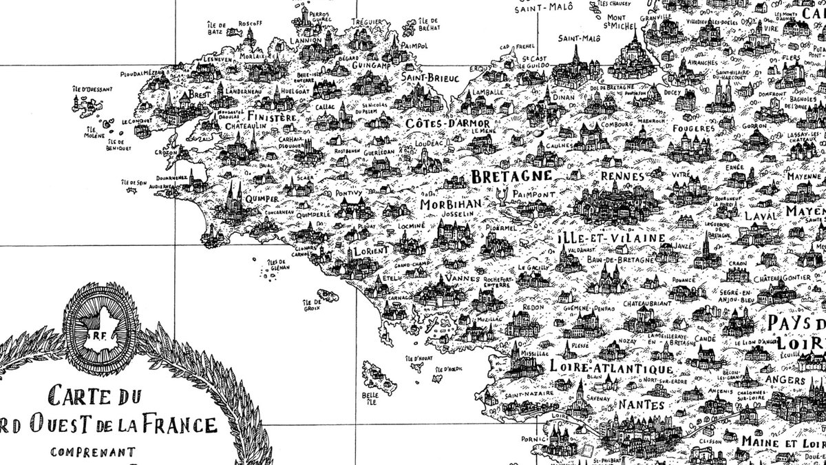 Pablor Ma Derniere Carte Le Nord Ouest De La France Avec Les Regions De Normandie De Bretagne Et Des Pays De La Loire Je Me Suis Beaucoup Amuse A Faire