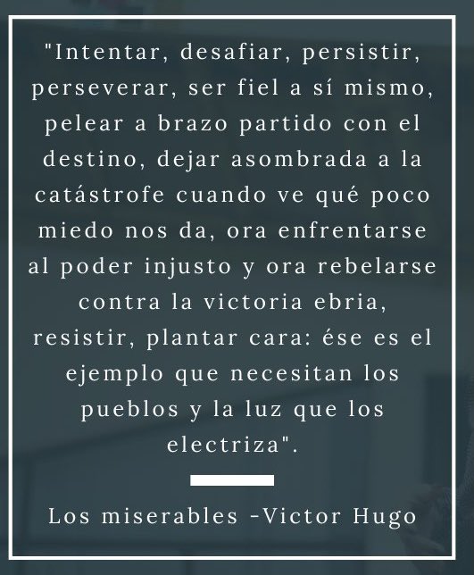 En los momentos duros, el aliento llega como siempre de los amigos y la inspiración de los grandes maestros. Gracias