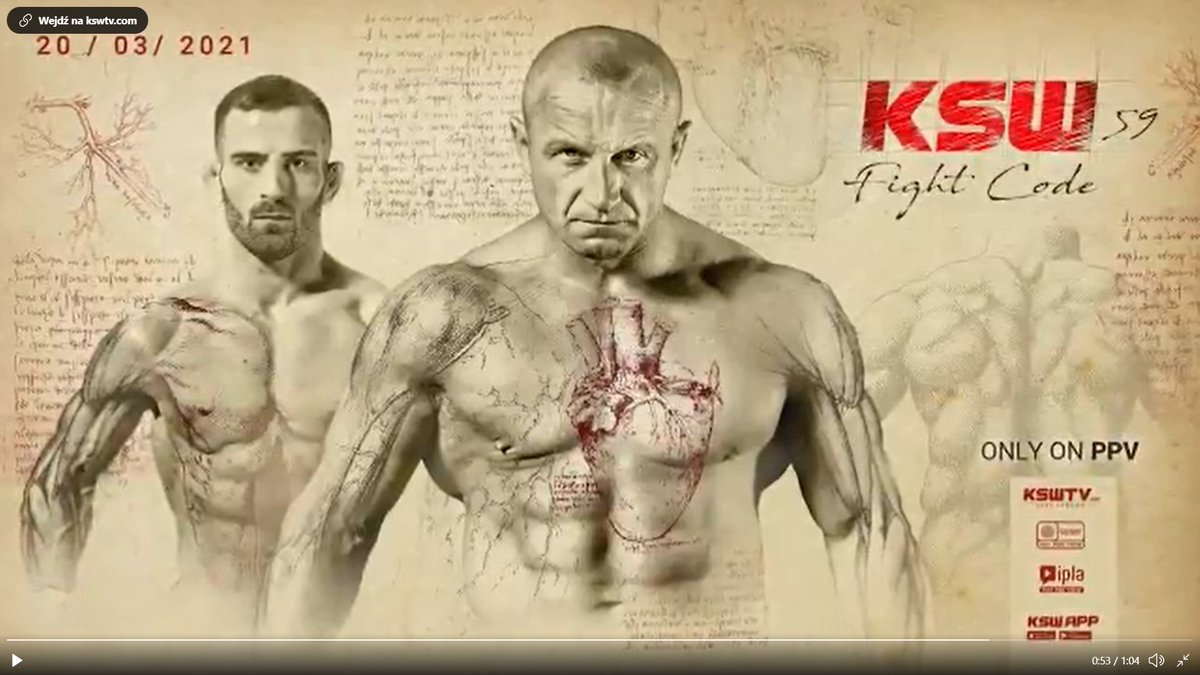 bartosz_ciesla's tweet photo. Tak w ogóle widzę, że ktoś postanowił nie marnować pracy grafika sprzed roku. Podtytuł gali i grafika #KSW59 jest w tym samym stylu co na odwołanej w marcu zeszłego roku #KSW53 https://t.co/SB7ugXQoIm