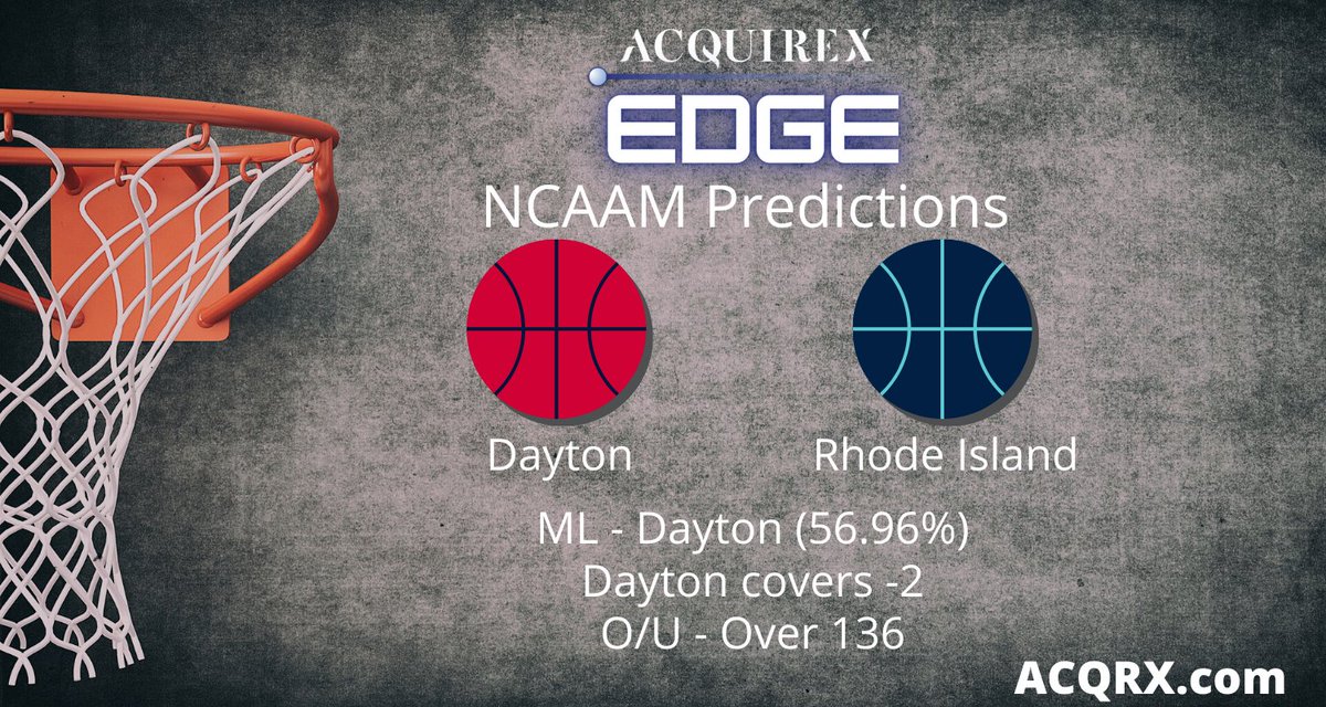 AcquireXSports's tweet photo. Two of the top teams in the #A10MBB meet in #Dayton #TheRhodyWay, and you can get the insight you need to capitalize at the book at https://t.co/hCCdO04IuM. #bettingpicks #livebetting #bettingtwitter #artificialintelligence #gamblingtwitter https://t.co/OQXWaFvlcN