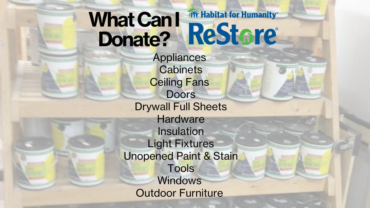 HFHMonroe's tweet image. Think twice before you throw things away and donate today 🤗 The ReStore accepts all of the things listed below &amp;amp; if you're not sure, always call 734-243-1108 to double check if they'll accept! #SupportSmallSaturday #HabitatForHumanity #MonroeMI #ReStore