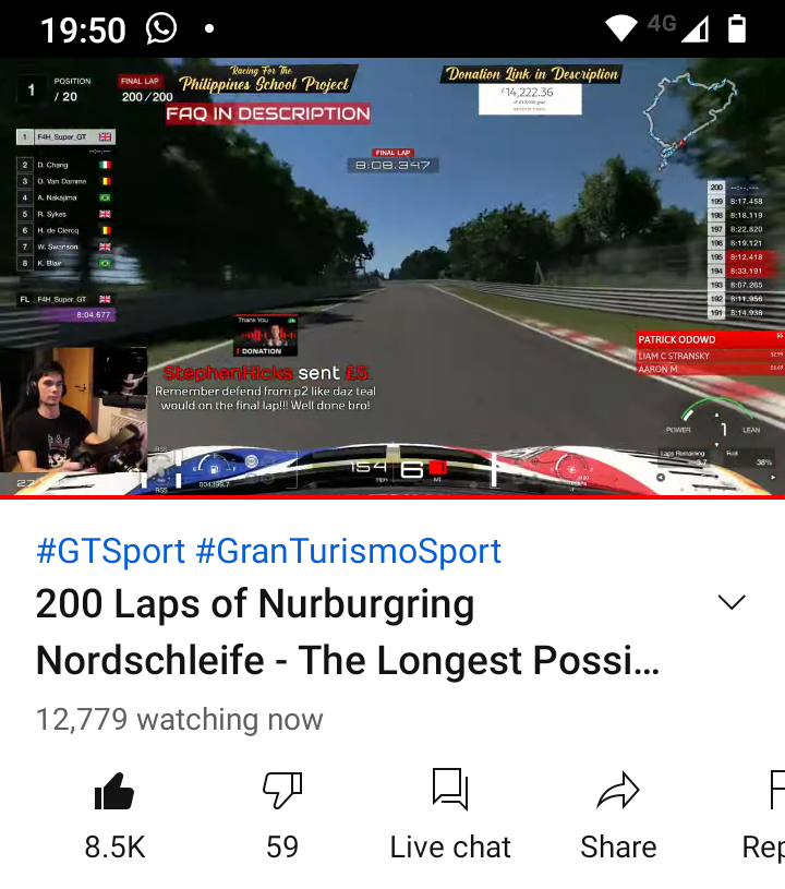 _Steve_Wallace's tweet photo. @_SuperGT Awesome job, 200 laps of the Ring, such a heroic effort. Shame you can't take the money to the school's in person. You do need to blog a visit in the future, to see how they used the money. https://t.co/1blmGyBIEU