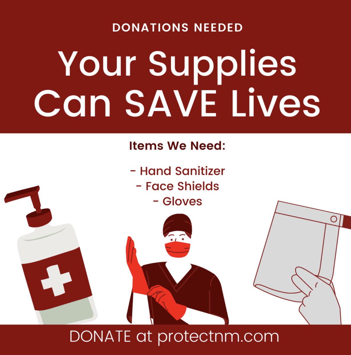 Southern New Mexico: <a href="/Protect_NM/">Protect NM</a> is in need of PPE at their #LasCruces location! Drop-off any PPE at the red bin in front of Burrell College of Osteopathic Medicine: 3501 Arrowhead Dr. Las Cruces, NM 88001