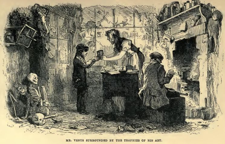 When Silas Wegg is asked by Mr Venus in "Our Mutual Friend" (1865), ‘My tea is drawing, and my muffin is on the hob, Mr Wegg; will you partake?’ Wegg agrees, "It being one of Mr Wegg’s guiding rules in life always to partake." His appetite for selfish gain is evident!