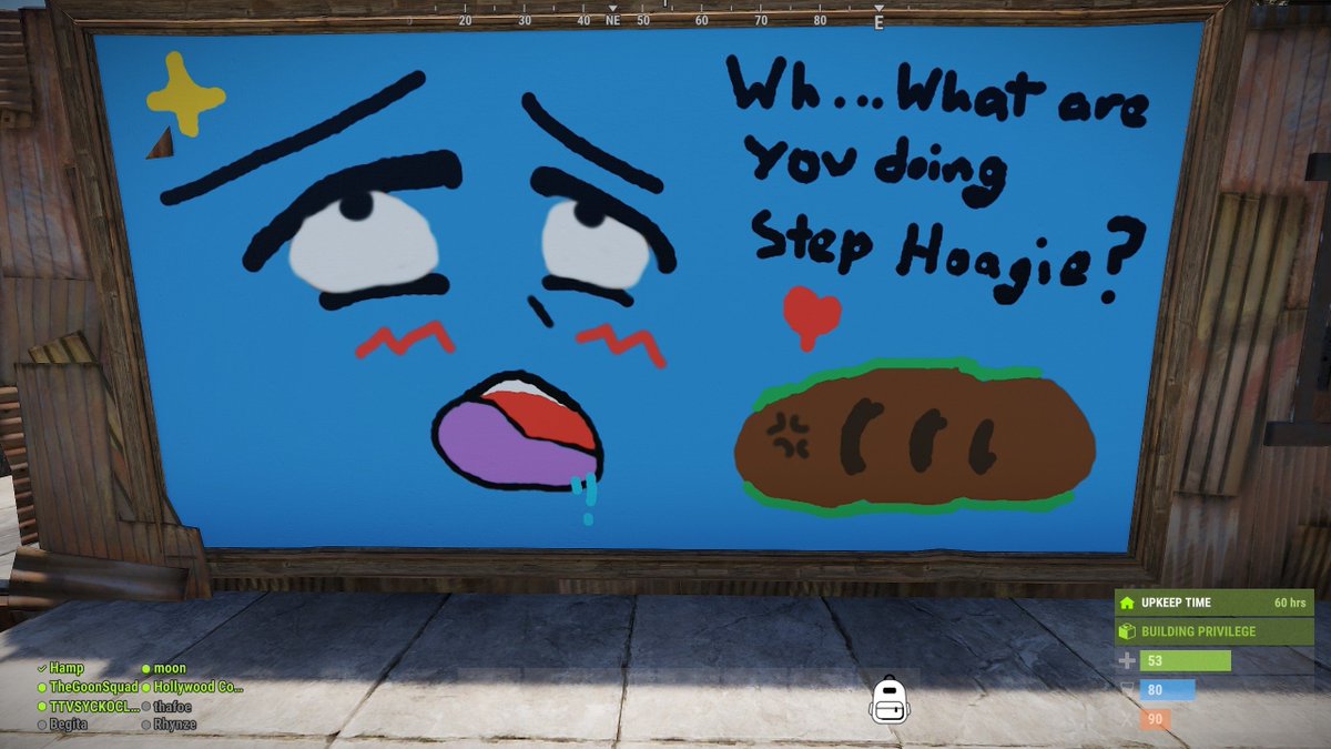 RhynzeRust's tweet photo. When a group of randoms join a new server on the same day and become fast frie... wait.. what did you just paint on my wall?
#rust #rustgame #rustserver #rustart #playrust #rustcommunity #rustfriends https://t.co/tflkKVRbvu