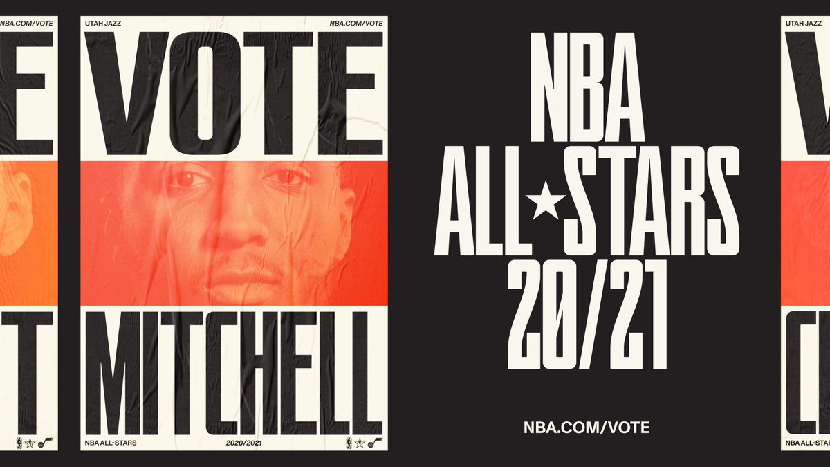 Utah Jazz (@utahjazz) on Twitter photo Your vote counts DOUBLE today ✌️
RT to make <a href="/spidadmitchell/">Donovan Mitchell</a> an #NBAAllStar or visit nba.com/vote ⭐️ Your vote counts DOUBLE today ✌️
RT to make <a href="/spidadmitchell/">Donovan Mitchell</a> an #NBAAllStar or visit nba.com/vote ⭐️