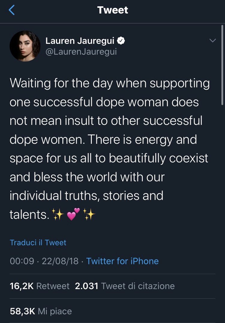 After the usual attempt to create drama between them, Lauren tweeted this, calling Camila a successful dope woman