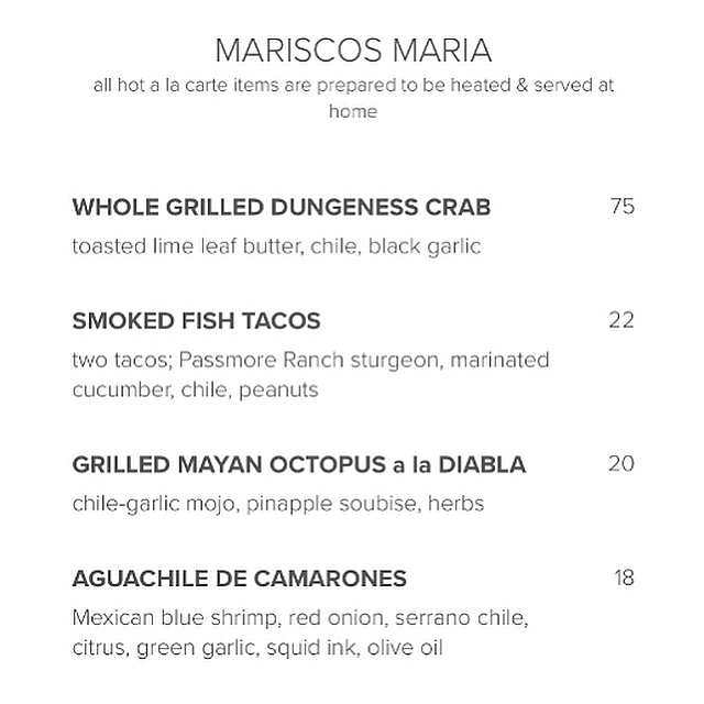 MARISCOS MARIA
order online now for pickups 2:30-6:30 today:
tacomaria.com/togo