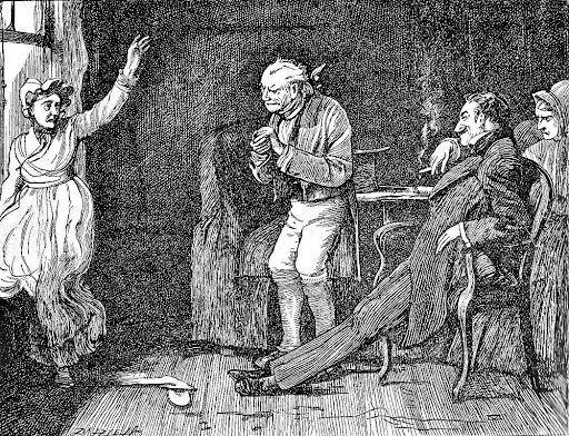 Not content with this, Rigaud spends tea-time gallantly ingratiating himself with Mrs Clennam and examining her watch, which contains the message "D.N.F.," meaning "DO NOT FORGET." Of course, Rigaud aka Blandois aka Lagnier is up to no good...