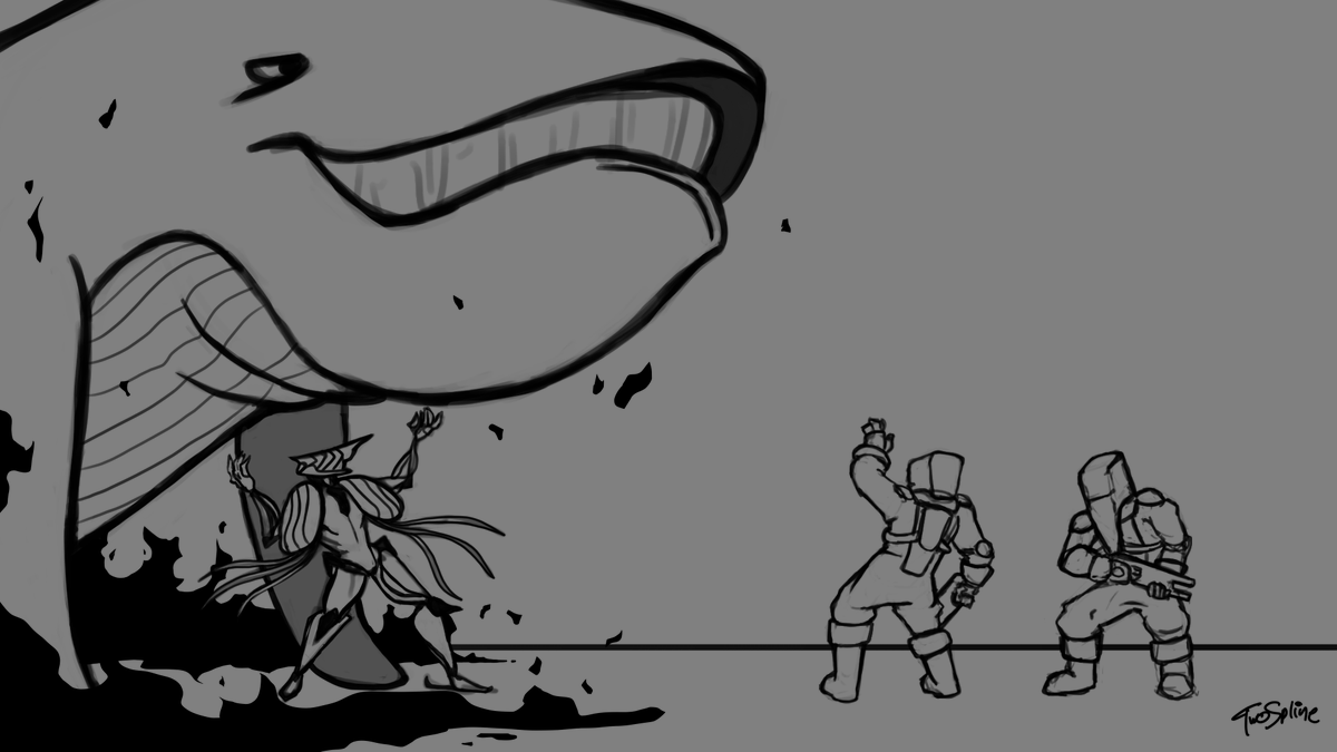 TwoSpline's tweet photo. Hopefully there is still time to work in whale throwing in to the kit, or at least saved for a future frame! @GooseDE @sheldoncarter #Warframe #Sevagoth #Wraithe https://t.co/BJLHlFGn0i