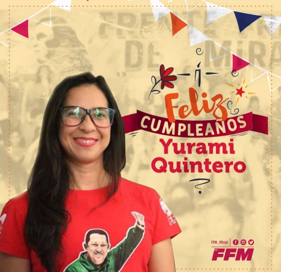 Hermana celebro tu vida y agradezco los años de entrega, lucha y militancia. Que cumplas muchos más, con la conciencia histórica, alma combativa, revolucionaria y chavista. ¡Feliz vida <a href="/Yurami_PSUV/">Yurami Quintero</a> !