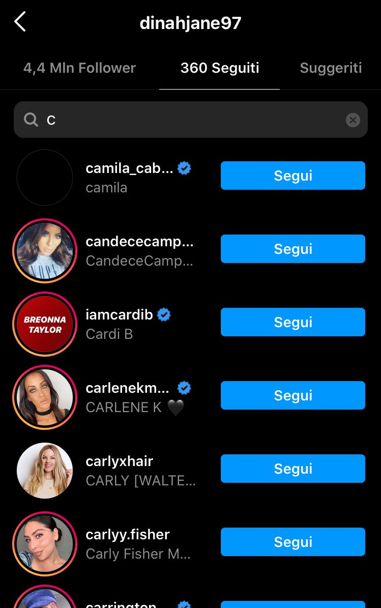 Dinah: Dinah never stopped following Camila on Instagram