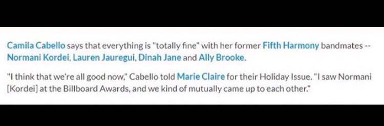 camila once again said they are all good