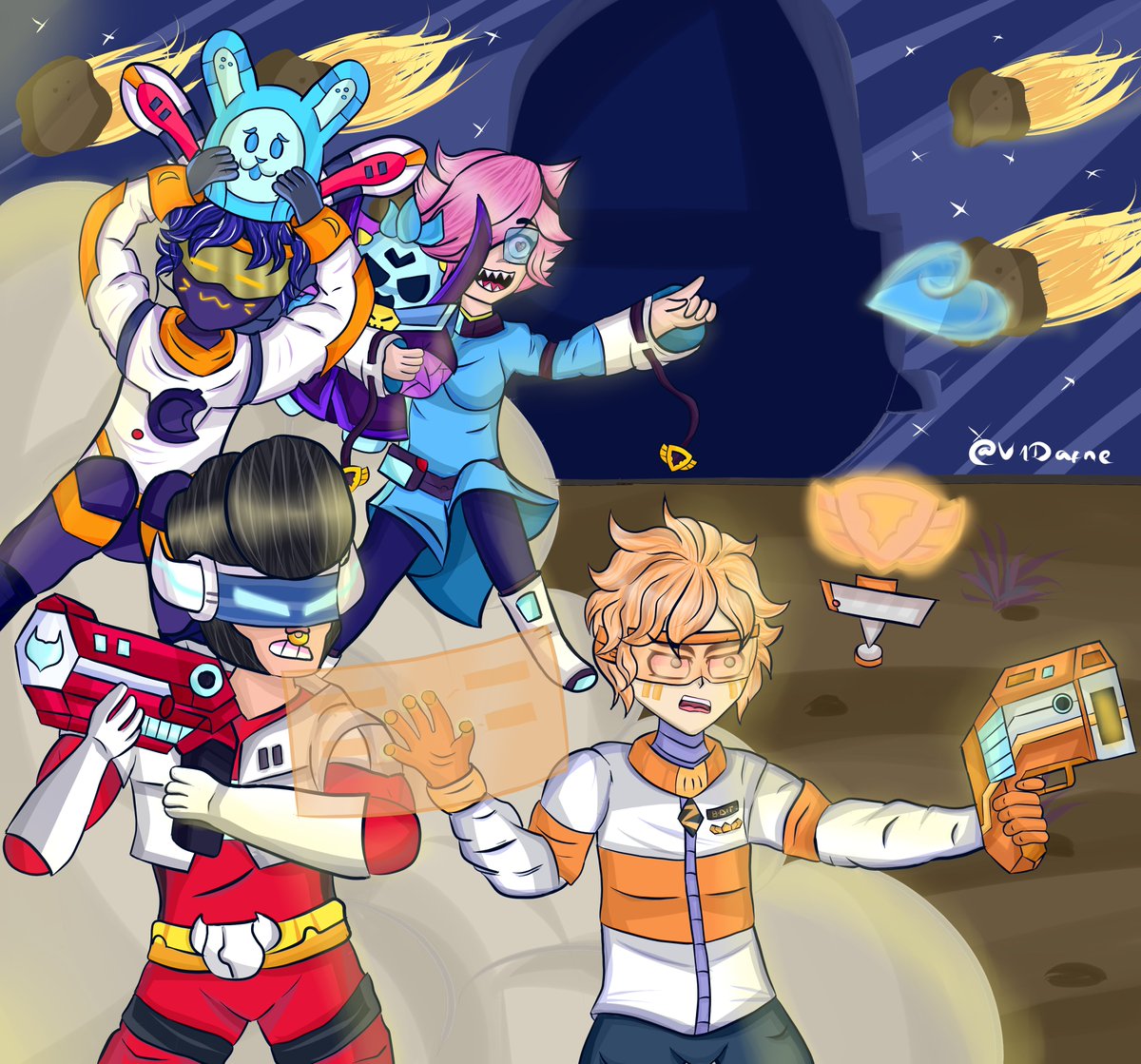 V1Dafne's tweet photo. Otro dibujito al cual diría que es la "Escuadra espacial"(Brawl Stars) ;D.
Post: 
-Ya sé que me falta el coronel Ruffs ;>.
#BrawlStars #BrawlArt #BrawlStarsArt #brawlstarsfanart https://t.co/yKgV9fw7KV