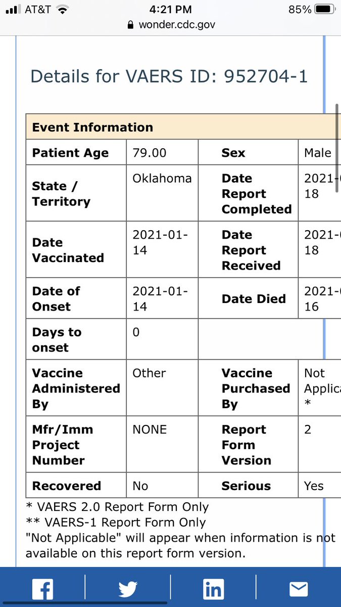 2/ The reason I do now: The VAERS reports contain two suicide reports, both very shortly after vaccination. Female suicide by firearm is rare - it happens, but it’s rare. You can judge the causation in the second case for yourself...