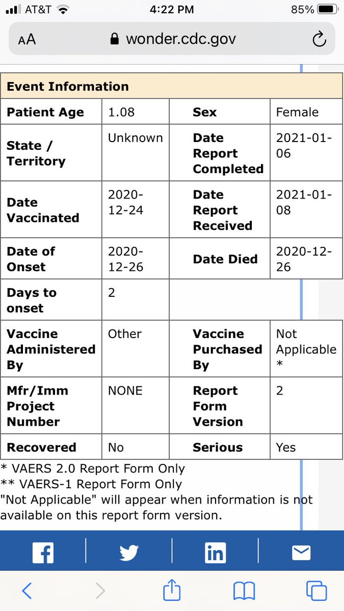 2/ The reason I do now: The VAERS reports contain two suicide reports, both very shortly after vaccination. Female suicide by firearm is rare - it happens, but it’s rare. You can judge the causation in the second case for yourself...