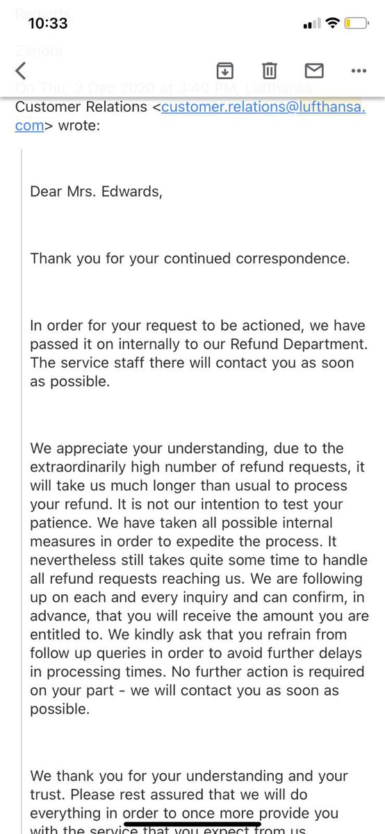 HarryJFenton's tweet photo. .@lufthansa can you please explain why you’re promising refunds to customers then failing to do so? It’s been 8 weeks and having just rung up, apparently no refund request was ever made. Sounds like you’re trying to fob people off. #scam #wheresmymoney https://t.co/QLAtcdYL4b