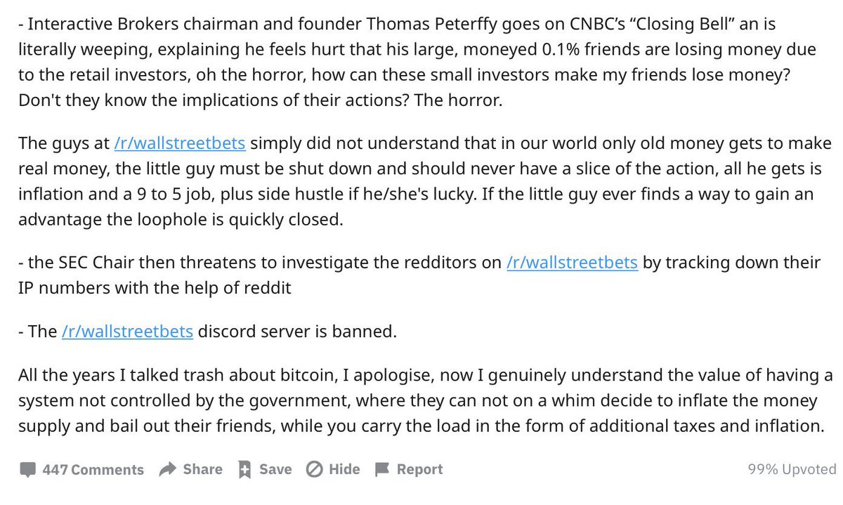 “After GME I finally understood Bitcoin”

#Bitcoin #BTC 
#gamestonk #WallStreetBets