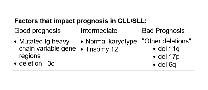 yMDPhD's tweet photo. Missed a PathPrimer question about factors that impact prognosis in CLL/SLL, so I made a #yPathTable to help remember for next time:
#PathBoards #HemePath https://t.co/EZ2PeqdFu3