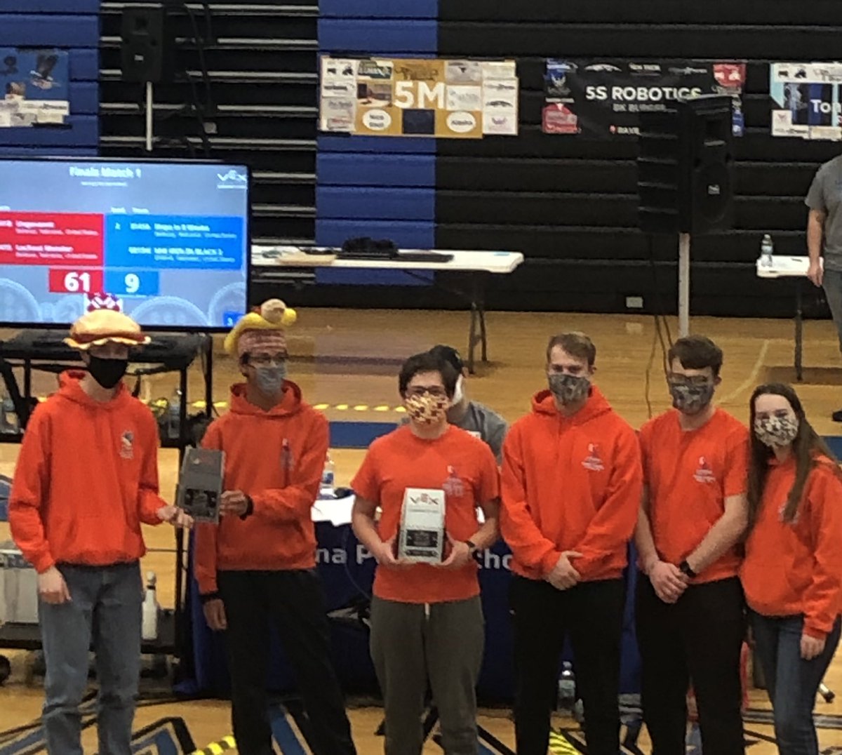 Team3141's tweet photo. 3141B and 3141S bring home the trophy!!   3141A and 6813W are finalists!  Great day for the Cougars!! https://t.co/2lGQ6nQOfB