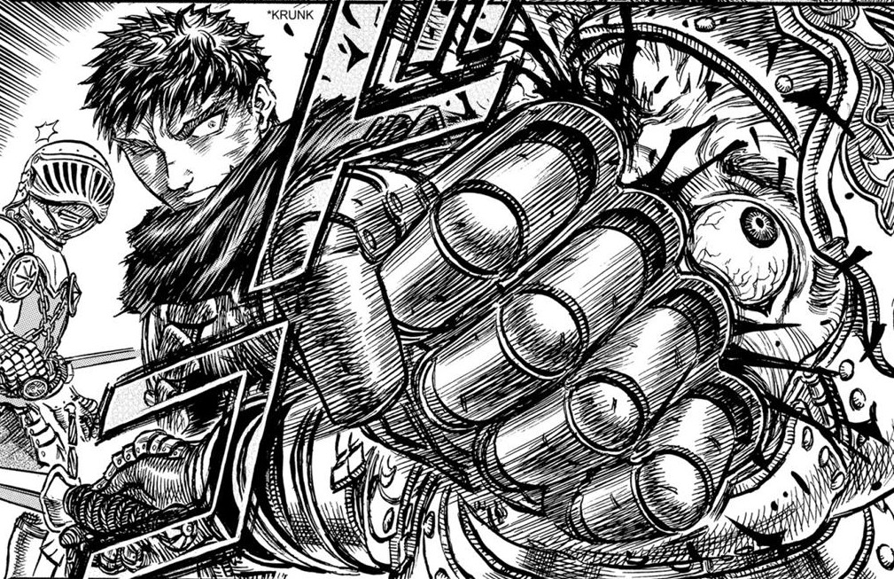 I find it funny how Griffith was drawn like this when intimidating Foss, and we only ever see it with apostles. Fitting considering what he becomes