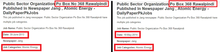 This organization also asked several times in the past, application for jobs in ATOMIC ENERGY field.