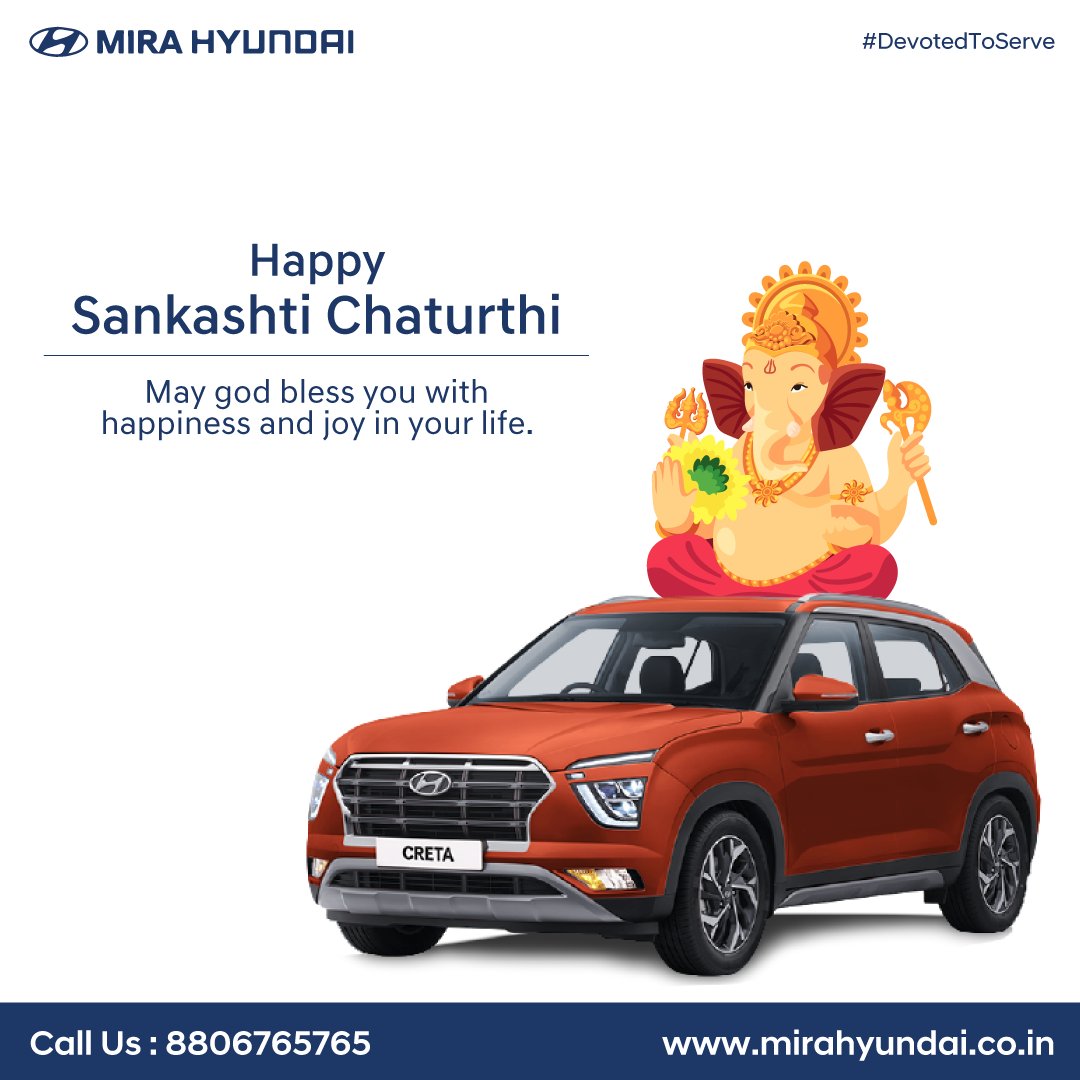 Wish you a happy Sankashti Chaturthi. Let Ganpati Bappa bring success and happiness to your life.

#sankashtichaturthi #sankashti #chaturthi #ganeshchaturthi #ganaptibappamorya #hyundai #mirahyundai #mira #cars #car #special #safe #clicktobuy #pune #India #brandcars...