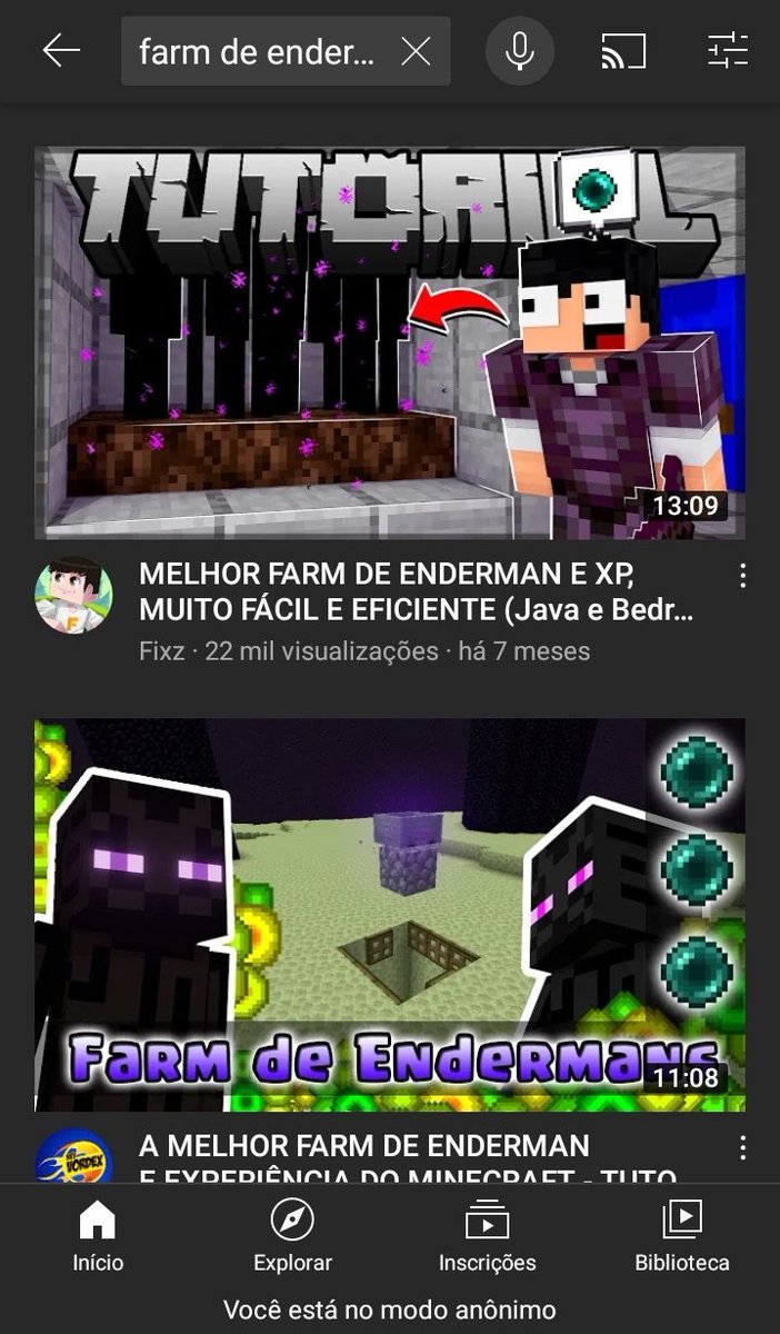 fixzpng's tweet photo. Mano?? Eu to liderando as pesquisas no YouTube sobre "farm de enderman" Pesquisa ai pra você ver 😃😃 https://t.co/pVWFLfVO3I