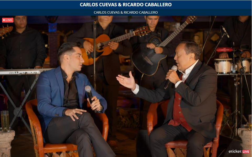 eticket's tweet photo. 👑Siempre un deleite disfrutar del #reydelstreaming @carlos_cuevas, quien hoy acompañado de su compadre @Ric_Caballero nos están regalando una gran velada por #eTicketLive 👑
¡Alegría! #Concierto #online https://t.co/WkV4a1yffK