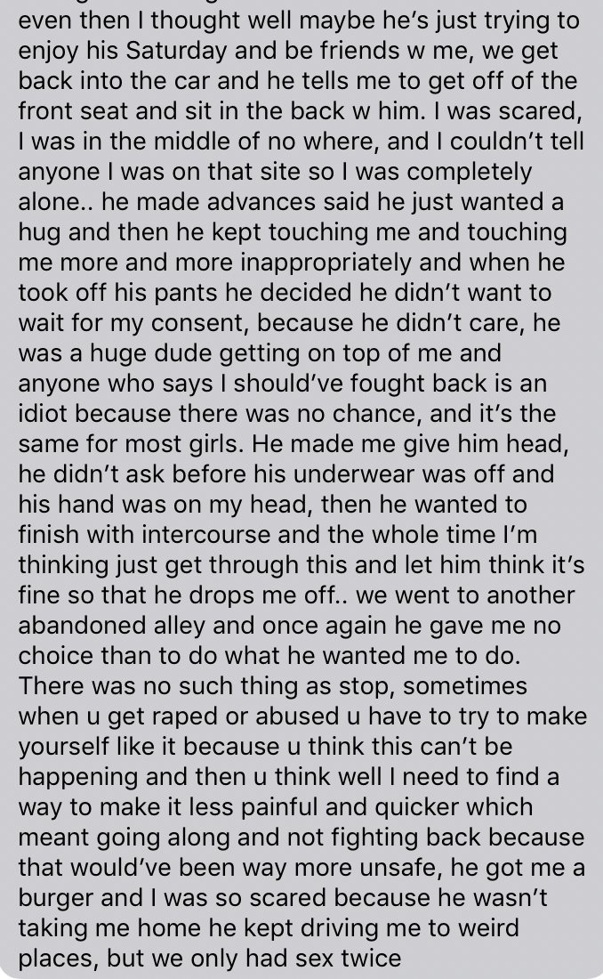 I'm going to let her words describe what happened next.