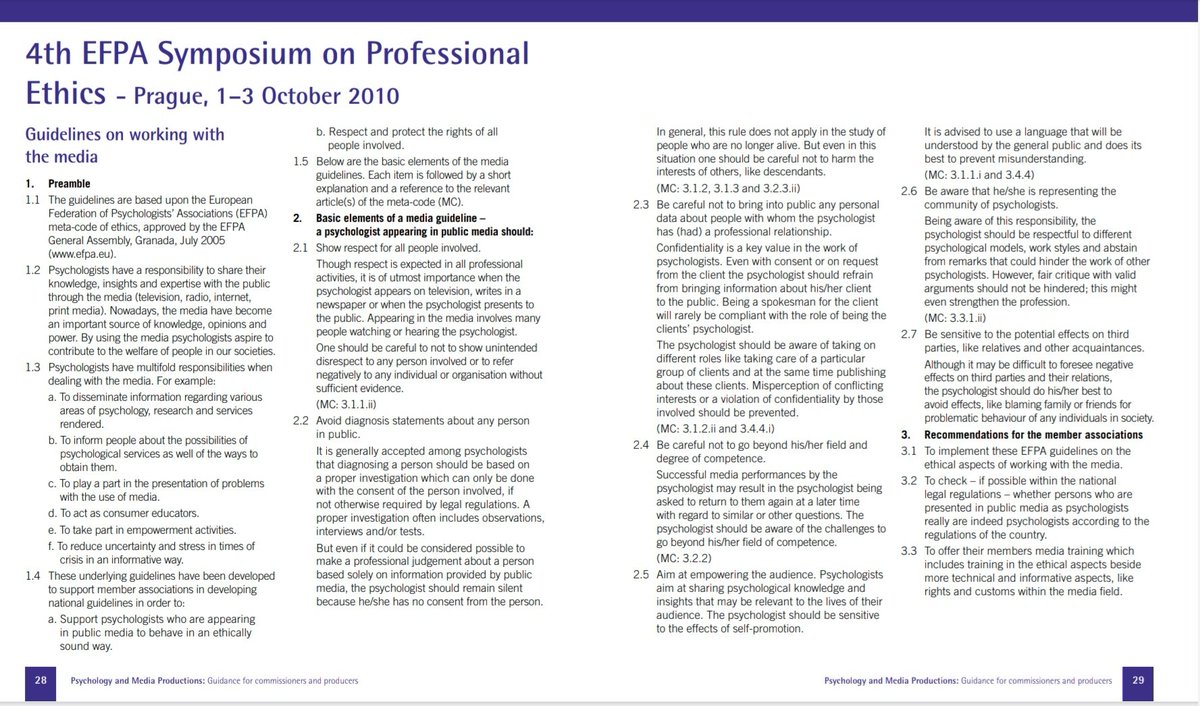  @BPSOfficial has published a document "Psychology and Media Productions:Guidance for commissioners and producers" https://www.bps.org.uk/sites/www.bps.org.uk/files/Policy/Policy%2520-%2520Files/Psychology%2520and%2520Media%2520Productions%2520-%2520Guidance%2520for%2520Commissioners%2520and%2520Producers.pdfExtracts from this: