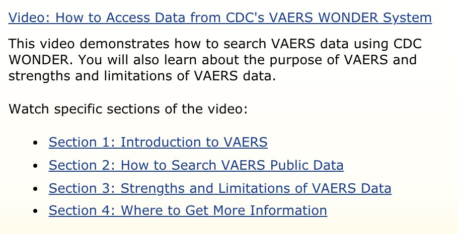 Let's talk about the US's vaccine adverse event reporting system (VAERS), with emphasis on its misuse by bad actors. VAERS is a self-explanatory system. I mean that literally: it tells you exactly how to use it (and how not to). 