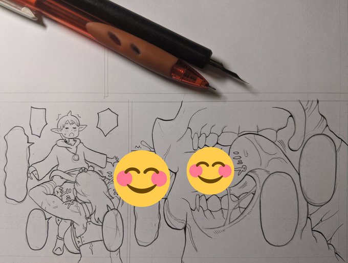 相棒に空中フェラしてあげる歴戦の女戦士。 