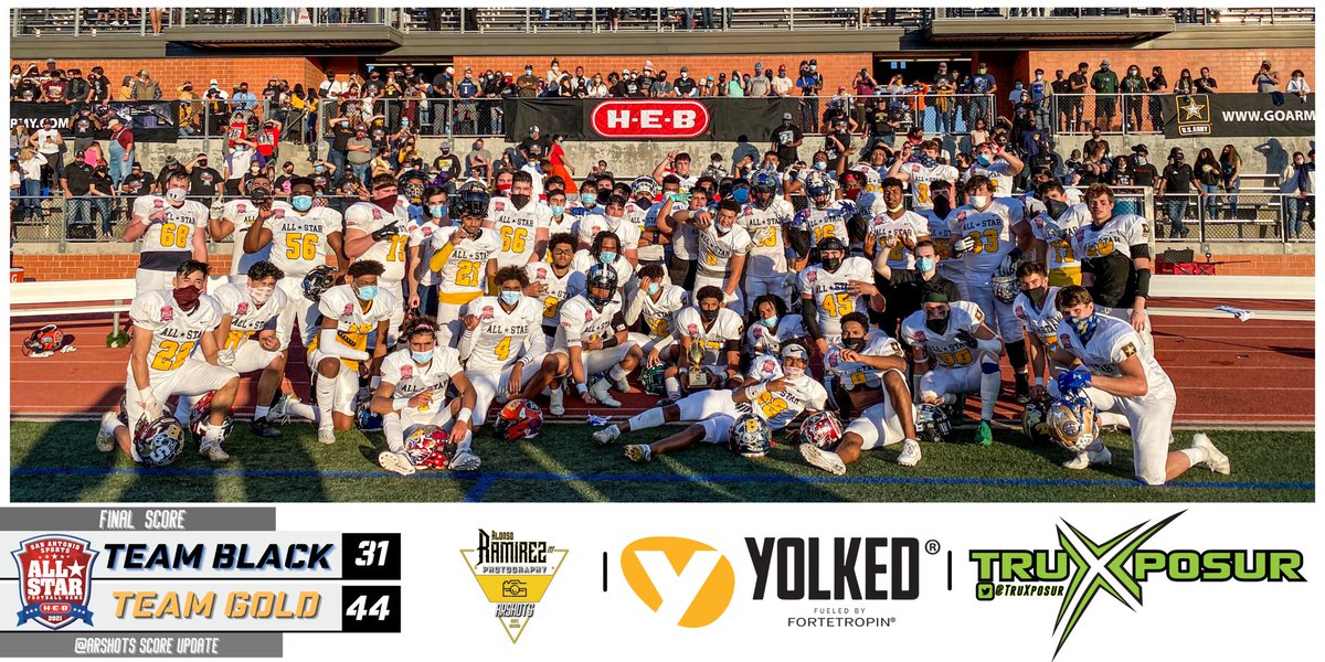 arshots's tweet image. 🔥Team Gold🔥
Your 2021 All Star Game Champions 
@dctf 
@TruXposur
@YolkedStrong
@SA_Sports
@HEB
@revengofthe4th
@_RL_Martin
@MikeM_Scout
📸@arshots 📸
#txhsfb  #SASALLSTARGAME