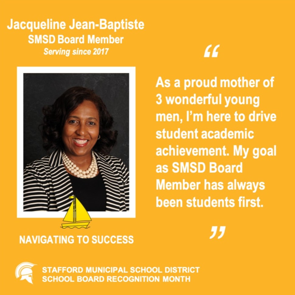 StaffordMSD's tweet image. Our #SMSDBoard member Jacqueline serves at our district for her Stafford community and neighbors. We are better for having such a service leader on our side and we are so glad to recognize her work. Thank you!