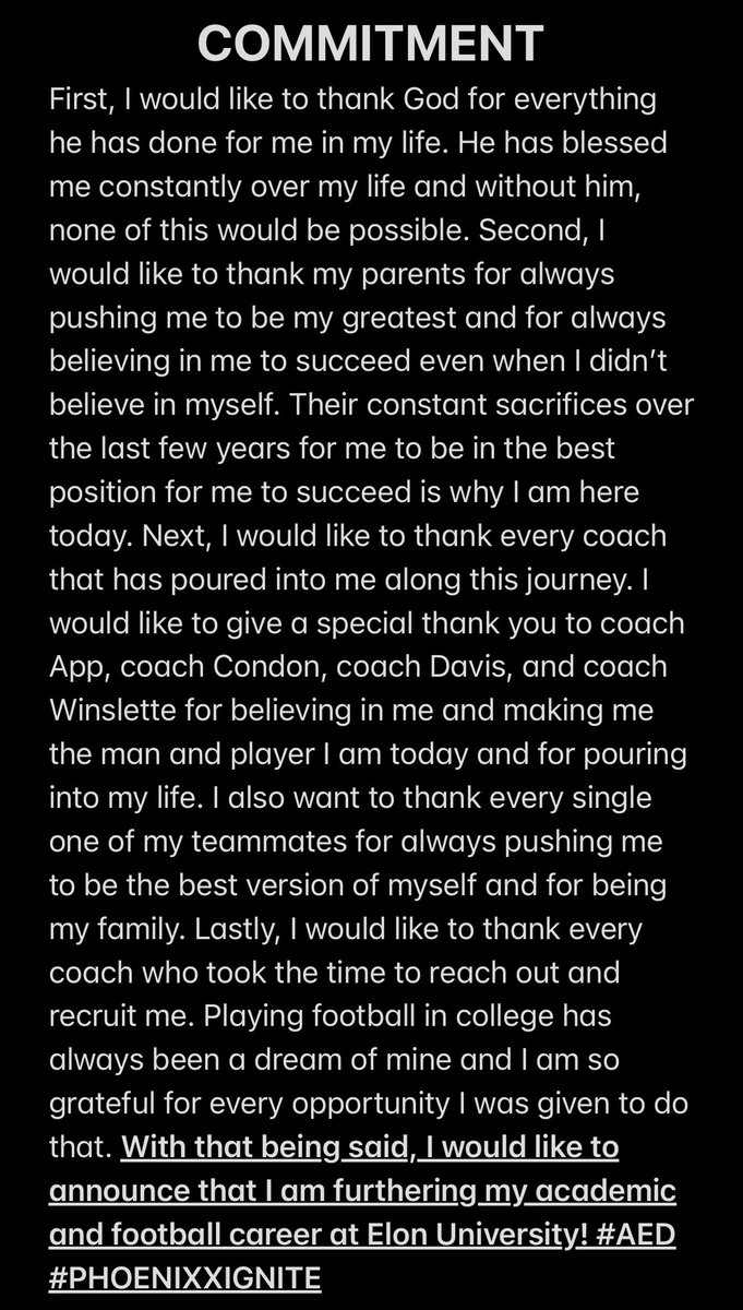 Calebarcher52's tweet photo. 🔴 C O M M I T T E D 🟡                       @CoachAndyMarino @CoachA_Elon @Coach_D_Folmar @TonyTrisciani @ElonFootball @Coach_Davis22 @BufordGAPrspcts @_DeMackk https://t.co/arXyX9p0fO