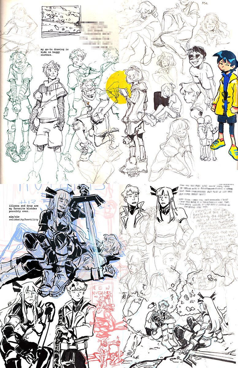 Just put a 2020 Sketchbook compilation PDF up on gumroad for download!! It's 92pgs, mix between my raw sketchbook pages and process/in-progress shots of finished work...! ? https://t.co/6DOFPiUlxL 