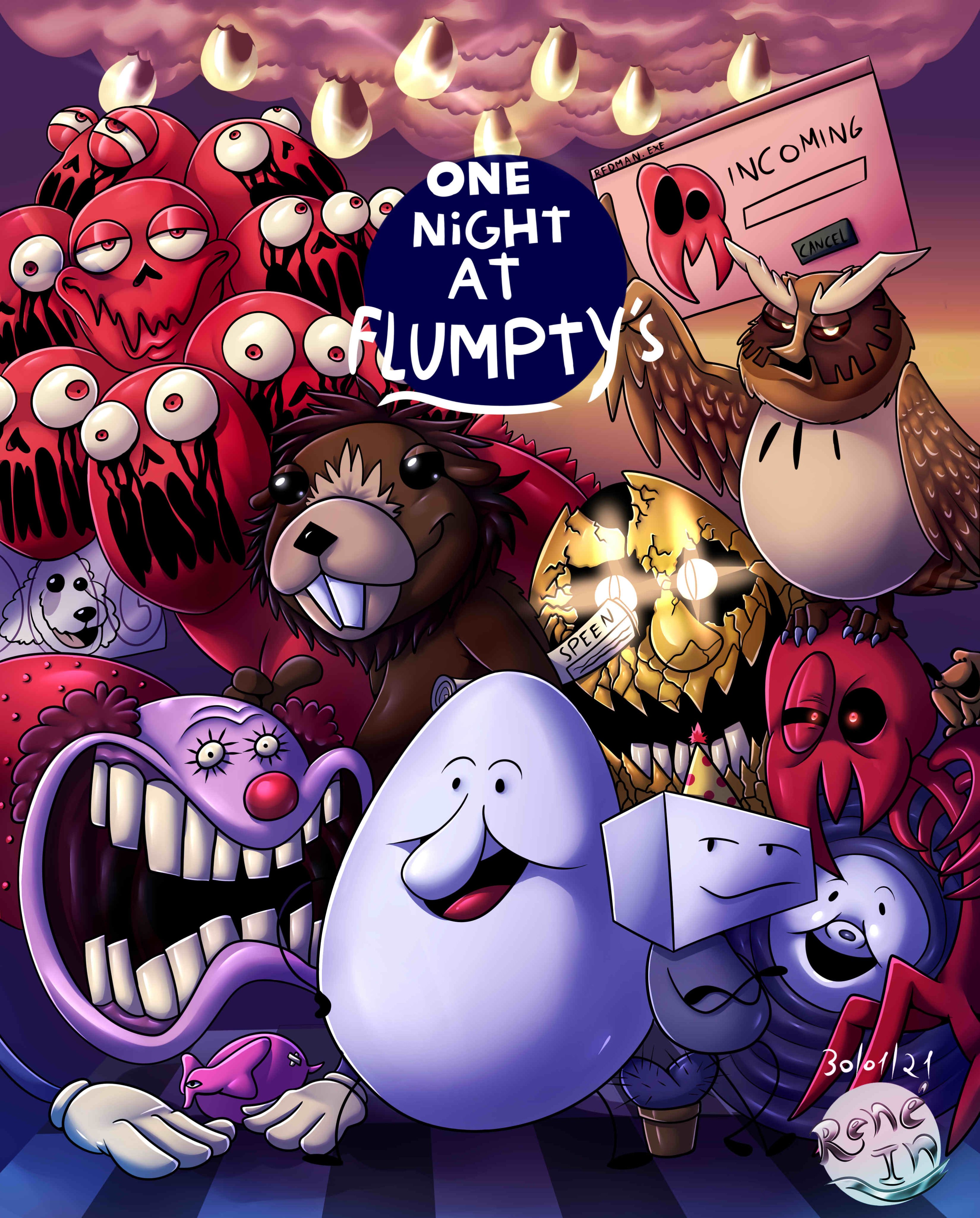 one night at flumpty's, golden flumpty by xiwkyeh on DeviantArt