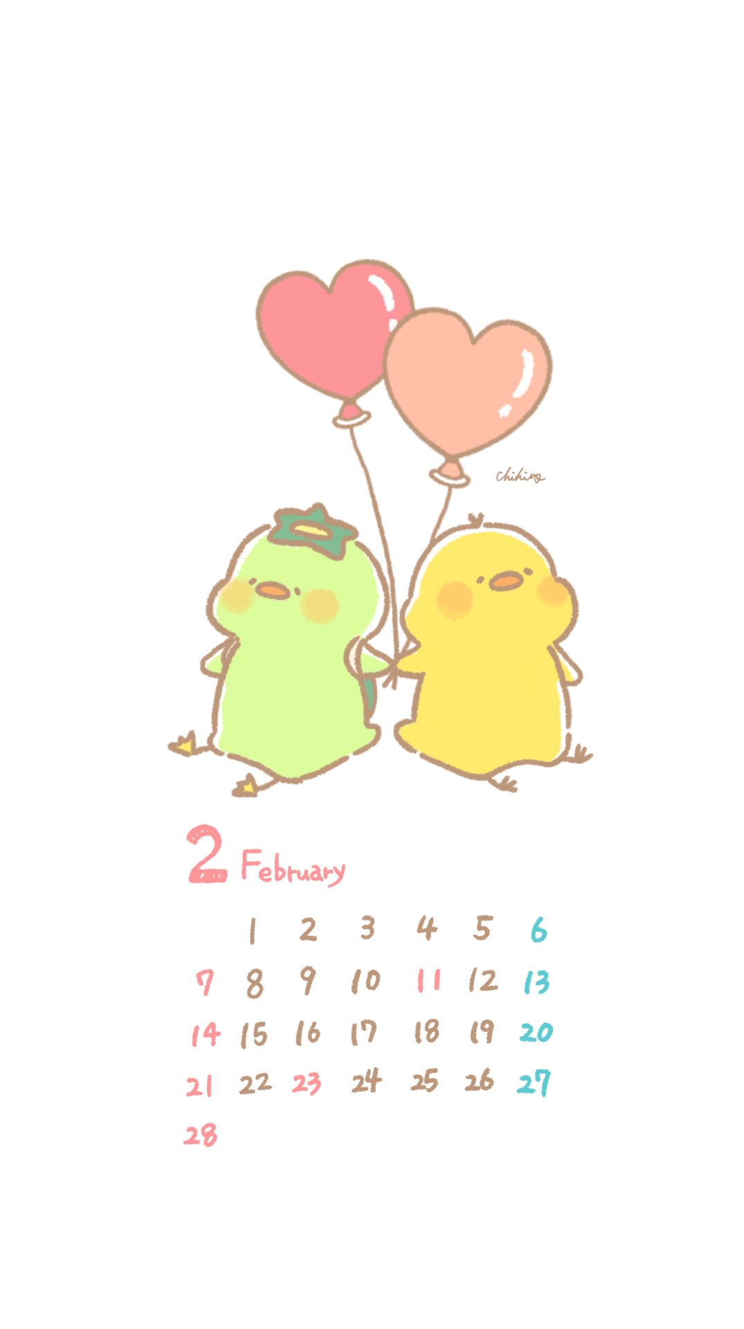 ちひろ 2月のカレンダーとヘッダーを作ってみました 待ち受け画面やtwitterヘッダーなどによかったらお使いくださいませ ひよこのぴすけ カレンダー 2月カレンダー Twitterヘッダー ヘッダー イラスト イラストレーター かわいいイラスト