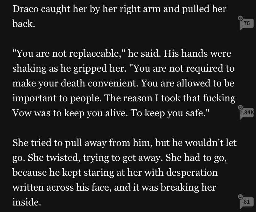 There are always consequences, every time. She nearly died. But she regrets nothing. Then she says “I chose to reduce my casualty value” to give Harry less weaknesses. So despite the fact that she just risked her life, she doesn’t expect anyone to care.