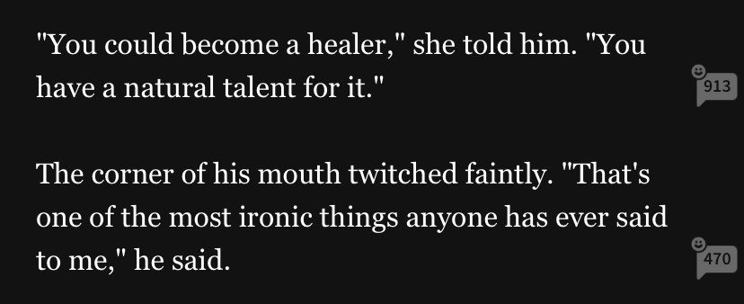 When Hermione says Draco could become a healer (and someone else says it again later on) I think it’s a hint that Draco and Hermione’s roles could be entirely reversed based on WHO and WHAT they chose to be loyal to as children. Hermione chose Harry, Draco chose his family.