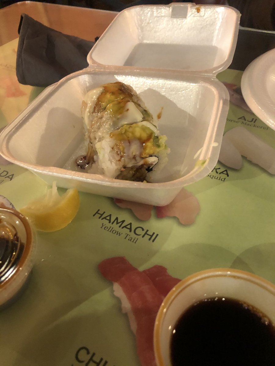 agkrmh's tweet photo. When you’re dating your spouse and run into a friend doing the same adventurous thing you’re doing, you take a pic!!! Tried sushi for the 1st time! We’ve talked about it for 15+ yrs. Tonight, we did it!!! #4dates4weeks On to the North Forest Lights! https://t.co/qdyUjpK346