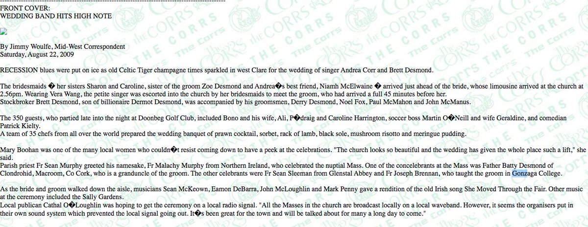 So who is  @gonzagabd1? Well, Gonzaga is a private boys school in Dublin. It's had a number of notable alumni including Irish international rugby players and Irish cabinet ministers. Oh and it was also attended by at least one of Dermot Desmond's sons, Brett Desmond. BD.