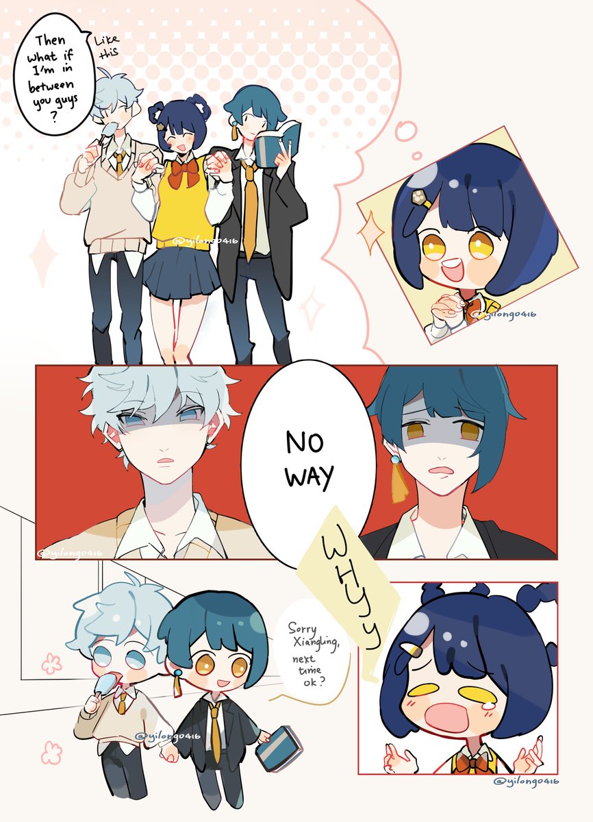 genshin hs au (3): i wanna hold hands too UWU 