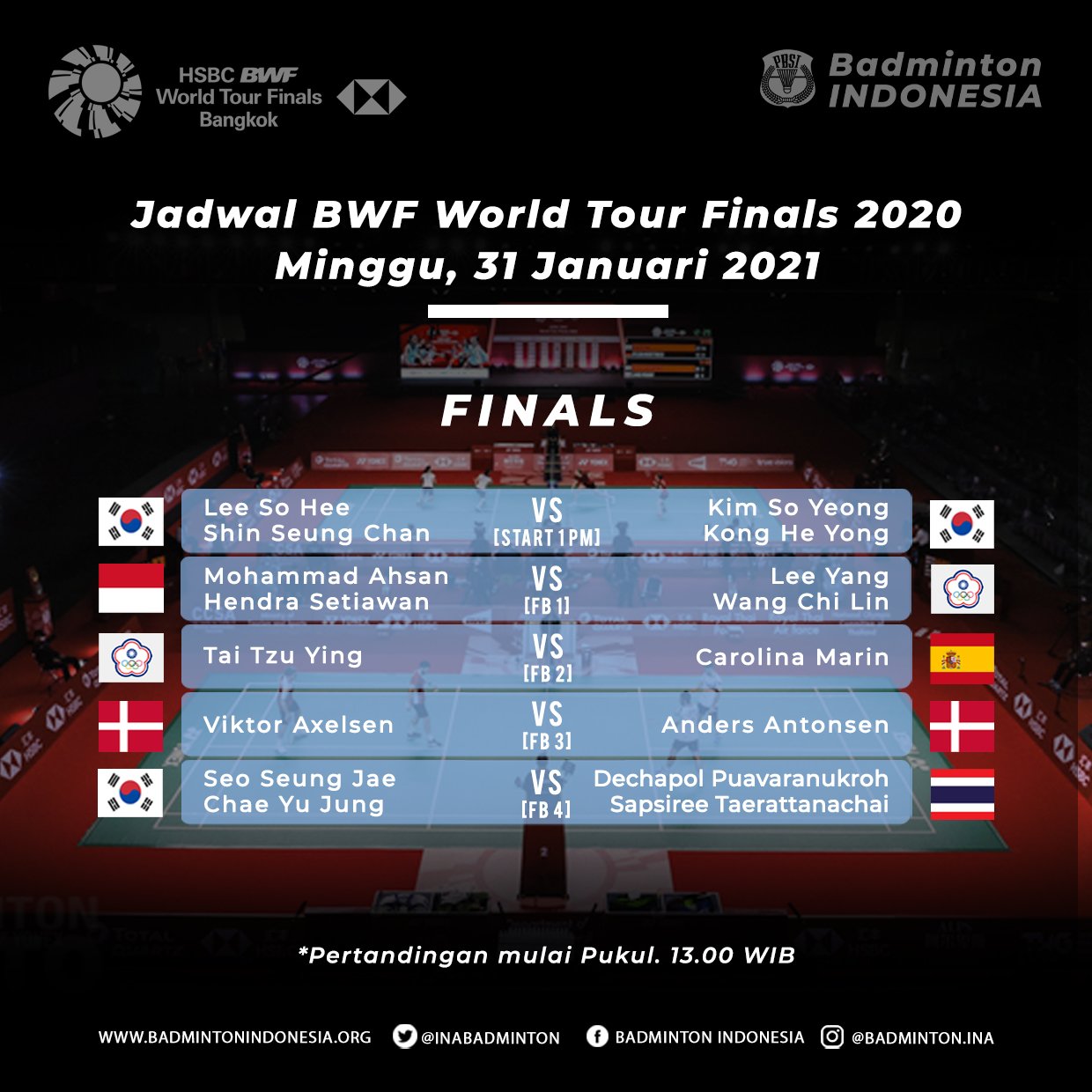 Jadwal Final BWF World Tour Finals 2020 Harapan Indonesia Berada di Tangan Ahsan/Hendra