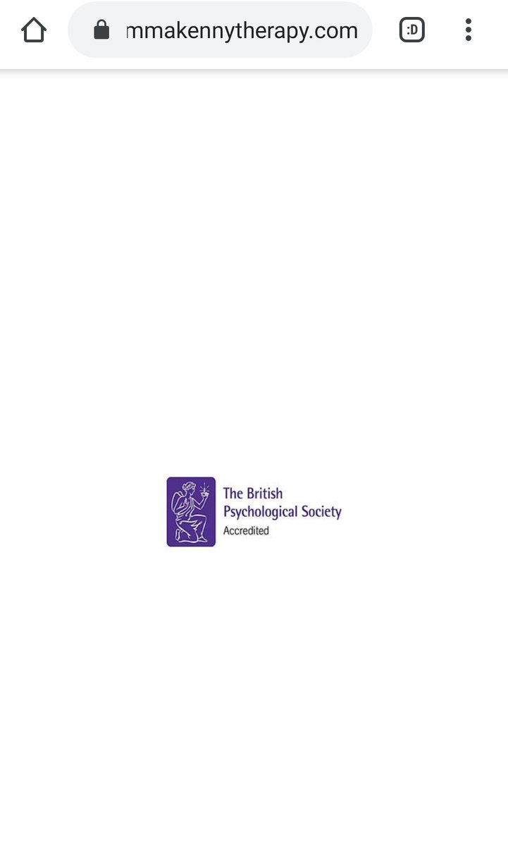 Her website  http://emmakennytherapy.com  does show this logo when it opens - "The British Psychological Society Accredited"I'm not quite sure what this accreditation refers to. Can  @BPSOfficial assist in explaining this?