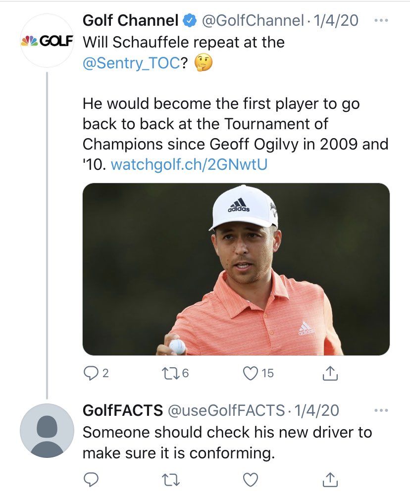 Here is Patrick Reed accusing  @XSchauffele of cheating