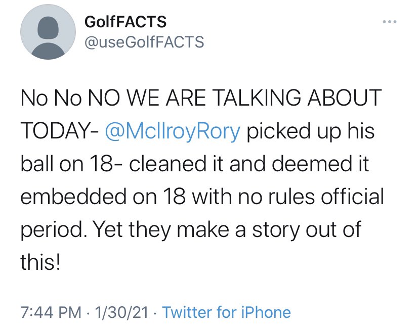 Here is Patrick Reed... 4 minutes ago... accusing  @McIlroyRory of cheating
